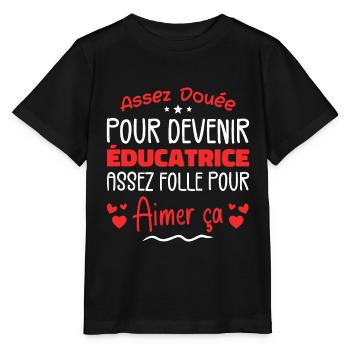Assez douée pour devenir éducatrice assez folle - T-shirt bio MINI CREATOR Stanley/Stella Enfant - noir - Devant - Mikhail (115cm)