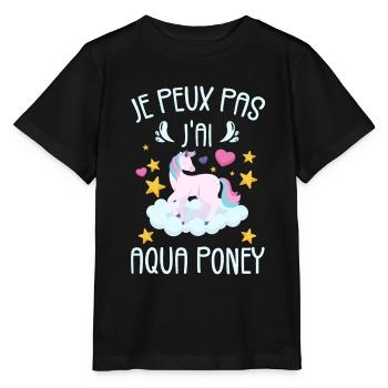 Je Peux Pas J'ai Aqua Poney - T-shirt bio MINI CREATOR Stanley/Stella Enfant - noir - Devant - Mikhail (115cm)