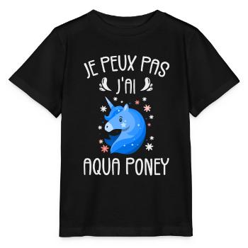 Je Peux Pas J'ai Aqua Poney - T-shirt bio MINI CREATOR Stanley/Stella Enfant - noir - Devant - Mikhail (115cm)