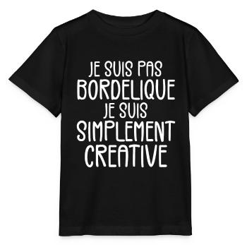 Je suis pas bordélique je suis simplement créative - T-shirt bio MINI CREATOR Stanley/Stella Enfant - noir - Devant - Mikhail (115cm)