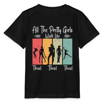 All The Pretty Girls Walk Like This Funny Baseball - T-shirt bio MINI CREATOR Stanley/Stella Enfant - noir - Devant - Mikhail (115cm)