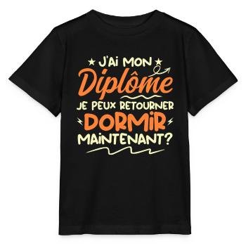 J'ai Mon Diplôme Je Peux Retourner Dormir ? - T-shirt bio MINI CREATOR Stanley/Stella Enfant - noir - Devant - Mikhail (115cm)