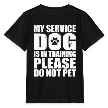 Mon Chien D'assistance Est En Formation, Chien - T-shirt bio MINI CREATOR Stanley/Stella Enfant - noir - Devant - Mikhail (115cm)