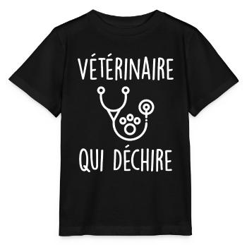 Vétérinaire Qui Déchire - T-shirt bio MINI CREATOR Stanley/Stella Enfant - noir - Devant - Mikhail (115cm)