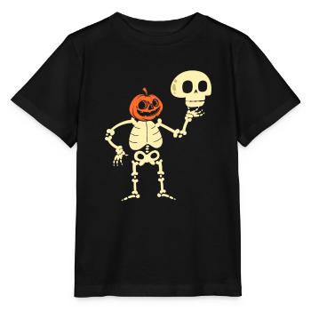 Funny Skeleton Halloween Costume - Stanley/Stella MINI CREATOR Kids’ T-Shirt - black - Front - Mikhail (115cm)