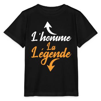 Homme la legende cadeau humour homme - T-shirt bio MINI CREATOR Stanley/Stella Enfant - noir - Devant - Mikhail (115cm)