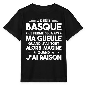 Je Suis Basque - Je Ferme Pas Ma Gueule - T-shirt bio MINI CREATOR Stanley/Stella Enfant - noir - Devant - Mikhail (115cm)