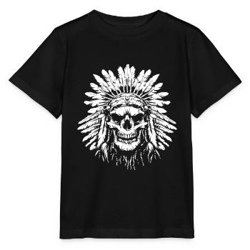 Chef Crâne Indien - T-shirt bio MINI CREATOR Stanley/Stella Enfant - noir - Devant - Mikhail (115cm)