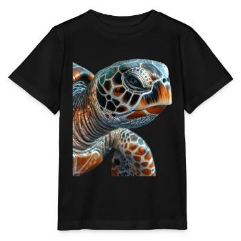 Sea turtle - Stanley/Stella MINI CREATOR Kids’ T-Shirt - black - Front - Mikhail (115cm)