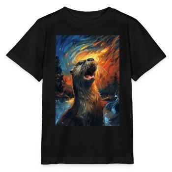 Otter - Stanley/Stella Kinder T-Shirt MINI CREATOR  - Schwarz - Vorne - Mikhail (115cm)