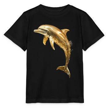 Delphin - Stanley/Stella Kinder T-Shirt MINI CREATOR  - Schwarz - Vorne - Mikhail (115cm)