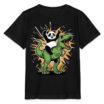 Panda - Stanley/Stella Kinder T-Shirt MINI CREATOR  - Schwarz - Vorne - Mikhail (115cm)