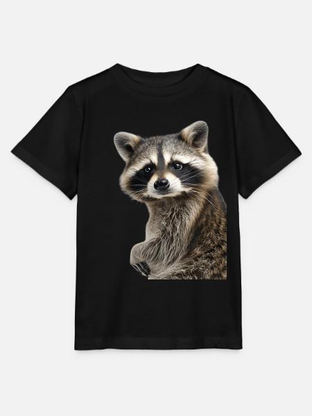 Waschbär - Stanley/Stella Kinder T-Shirt MINI CREATOR - Schwarz