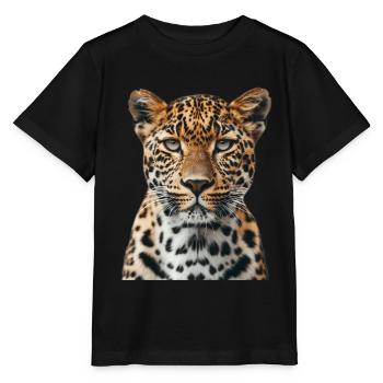 Leopard - Stanley/Stella Kinder T-Shirt MINI CREATOR  - Schwarz - Vorne - Mikhail (115cm)