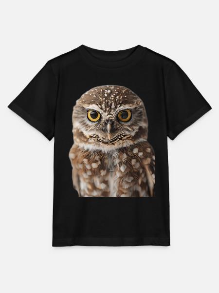 Eule - Stanley/Stella Kinder T-Shirt MINI CREATOR  - Schwarz