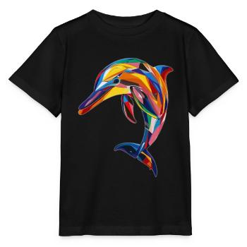 Delphin - Stanley/Stella Kinder T-Shirt MINI CREATOR  - Schwarz - Vorne - Mikhail (115cm)