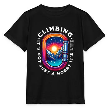 Klettern Kletterer Bergsteigen Berg Bergsteiger - Stanley/Stella Kinder T-Shirt MINI CREATOR  - Schwarz - Vorne - Mikhail (115cm)
