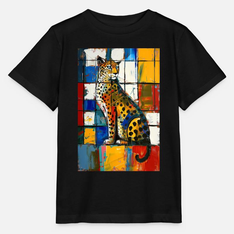 Leopard - Stanley/Stella Kinder T-Shirt MINI CREATOR  - Schwarz