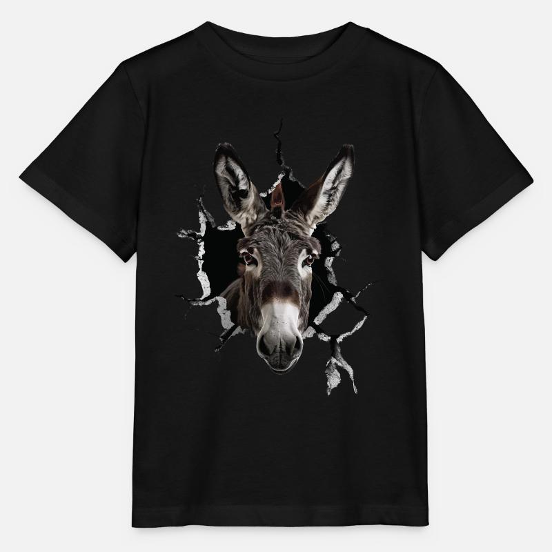 Âne - T-shirt bio MINI CREATOR Stanley/Stella Enfant - noir
