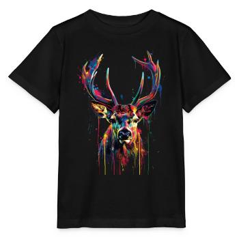 roe deer - Stanley/Stella MINI CREATOR Kids’ T-Shirt - black - Front - Mikhail (115cm)