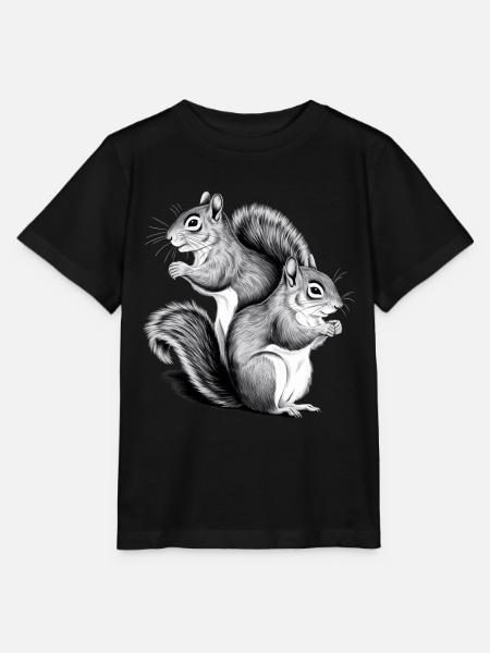Eichhörnchen - Stanley/Stella Kinder T-Shirt MINI CREATOR - Schwarz