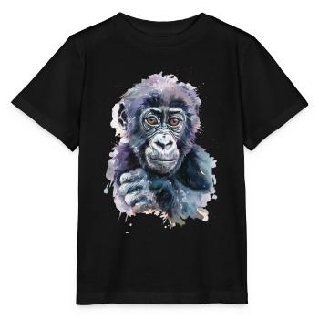 Gorilla - Stanley/Stella Kinder T-Shirt MINI CREATOR  - Schwarz - Vorne - Mikhail (115cm)