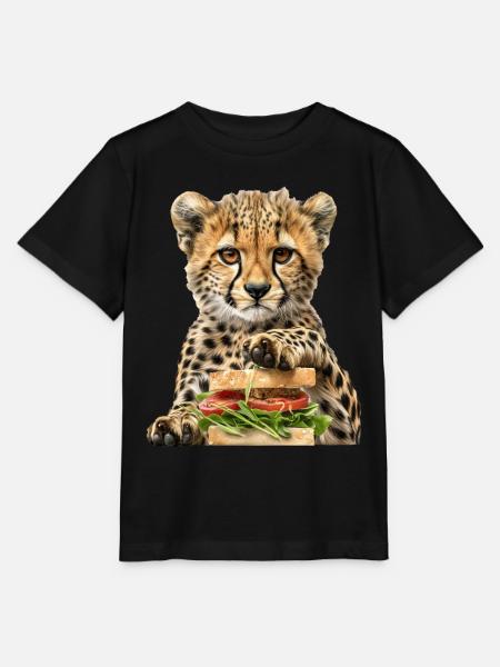 Gepard - Stanley/Stella Kinder T-Shirt MINI CREATOR  - Schwarz