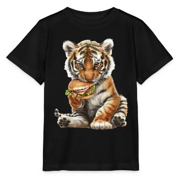 Tigre - T-shirt bio MINI CREATOR Stanley/Stella Enfant - noir - Devant - Mikhail (115cm)