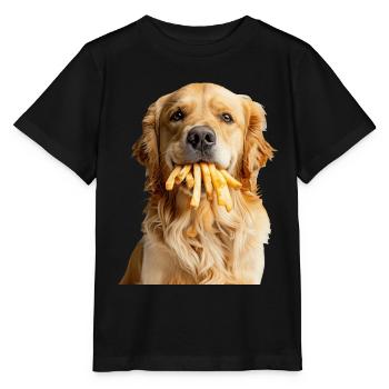 Golden retriever - T-shirt bio MINI CREATOR Stanley/Stella Enfant - noir - Devant - Mikhail (115cm)