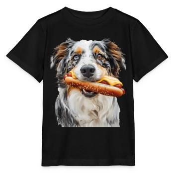 Berger australien - T-shirt bio MINI CREATOR Stanley/Stella Enfant - noir - Devant - Mikhail (115cm)