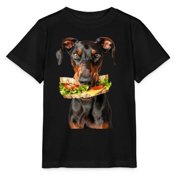 Dobermann - Stanley/Stella Kinder T-Shirt MINI CREATOR  - Schwarz - Vorne - Mikhail (115cm)