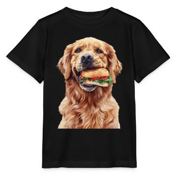Golden retriever - T-shirt bio MINI CREATOR Stanley/Stella Enfant - noir - Devant - Mikhail (115cm)