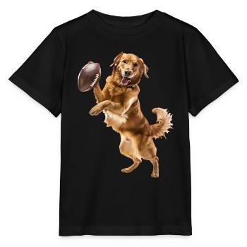 Golden retriever - T-shirt bio MINI CREATOR Stanley/Stella Enfant - noir - Devant - Mikhail (115cm)