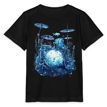 Fisch Trommeln - Stanley/Stella Kinder T-Shirt MINI CREATOR  - Schwarz - Vorne - Mikhail (115cm)