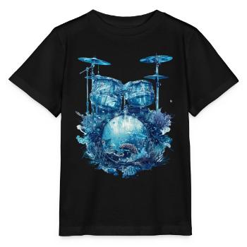 Fisch Trommeln - Stanley/Stella Kinder T-Shirt MINI CREATOR  - Schwarz - Vorne - Mikhail (115cm)