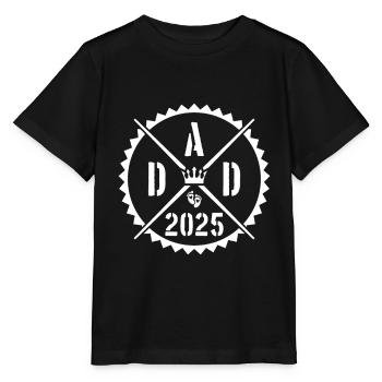Dad 2025 Vaterschaft Papa Spruch - Stanley/Stella Kinder T-Shirt MINI CREATOR  - Schwarz - Vorne - Mikhail (115cm)