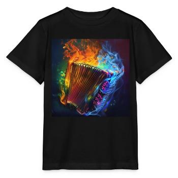 Akkordeon - Stanley/Stella Kinder T-Shirt MINI CREATOR  - Schwarz - Vorne - Mikhail (115cm)