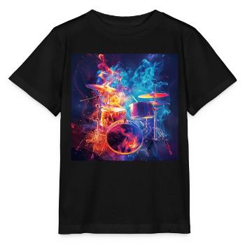 Percussion - T-shirt bio MINI CREATOR Stanley/Stella Enfant - noir - Devant - Mikhail (115cm)