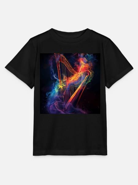 Harfe - Stanley/Stella Kinder T-Shirt MINI CREATOR - Schwarz