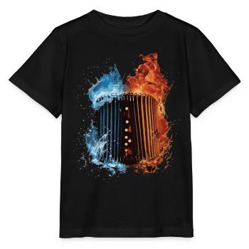 Akkordeon - Stanley/Stella Kinder T-Shirt MINI CREATOR  - Schwarz - Vorne - Mikhail (115cm)