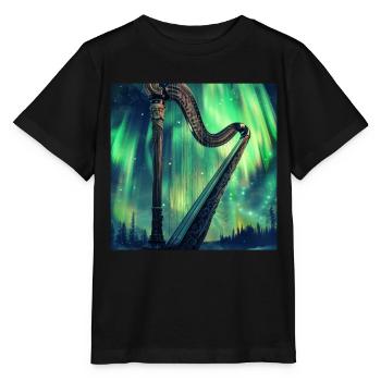Harfe - Stanley/Stella Kinder T-Shirt MINI CREATOR  - Schwarz - Vorne - Mikhail (115cm)