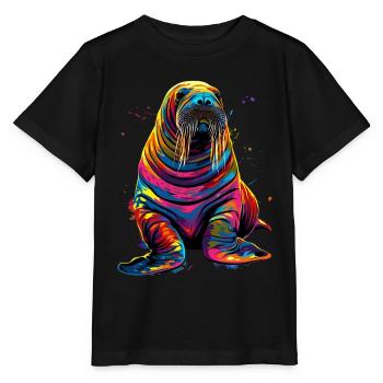 Walross - Stanley/Stella Kinder T-Shirt MINI CREATOR  - Schwarz - Vorne - Mikhail (115cm)