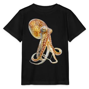 Tintenfisch - Stanley/Stella Kinder T-Shirt MINI CREATOR  - Schwarz - Vorne - Mikhail (115cm)