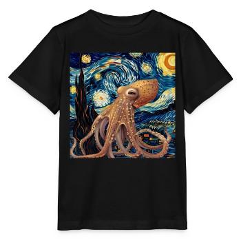 Tintenfisch - Stanley/Stella Kinder T-Shirt MINI CREATOR  - Schwarz - Vorne - Mikhail (115cm)