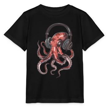Tintenfisch - Stanley/Stella Kinder T-Shirt MINI CREATOR  - Schwarz - Vorne - Mikhail (115cm)
