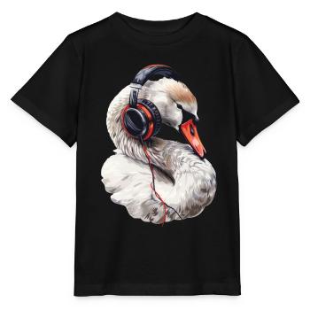 Schwan - Stanley/Stella Kinder T-Shirt MINI CREATOR  - Schwarz - Vorne - Mikhail (115cm)