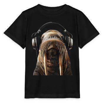 Walross - Stanley/Stella Kinder T-Shirt MINI CREATOR  - Schwarz - Vorne - Mikhail (115cm)