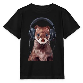 Wiesel - Stanley/Stella Kinder T-Shirt MINI CREATOR  - Schwarz - Vorne - Mikhail (115cm)