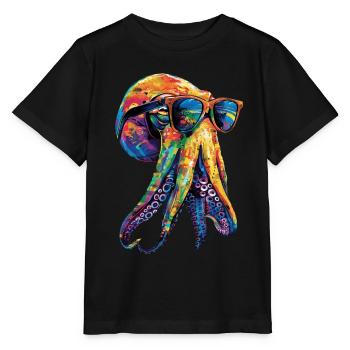 Tintenfisch - Stanley/Stella Kinder T-Shirt MINI CREATOR  - Schwarz - Vorne - Mikhail (115cm)