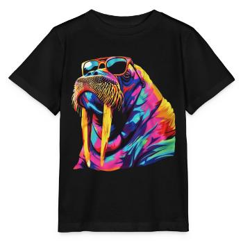 Walross - Stanley/Stella Kinder T-Shirt MINI CREATOR  - Schwarz - Vorne - Mikhail (115cm)